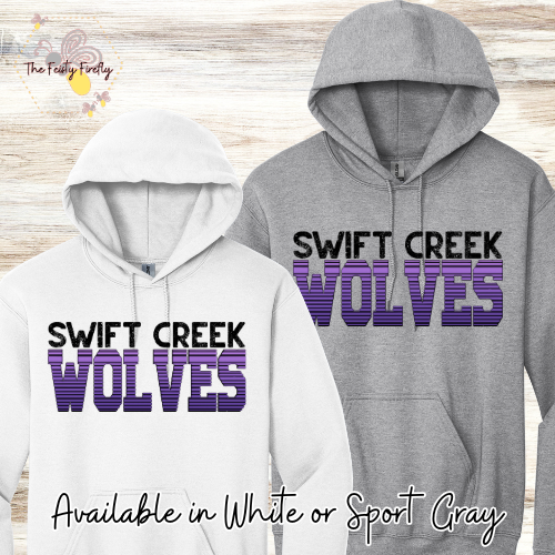 Swift Creek Middle School- Wolf Stripes in Color- Hoodies