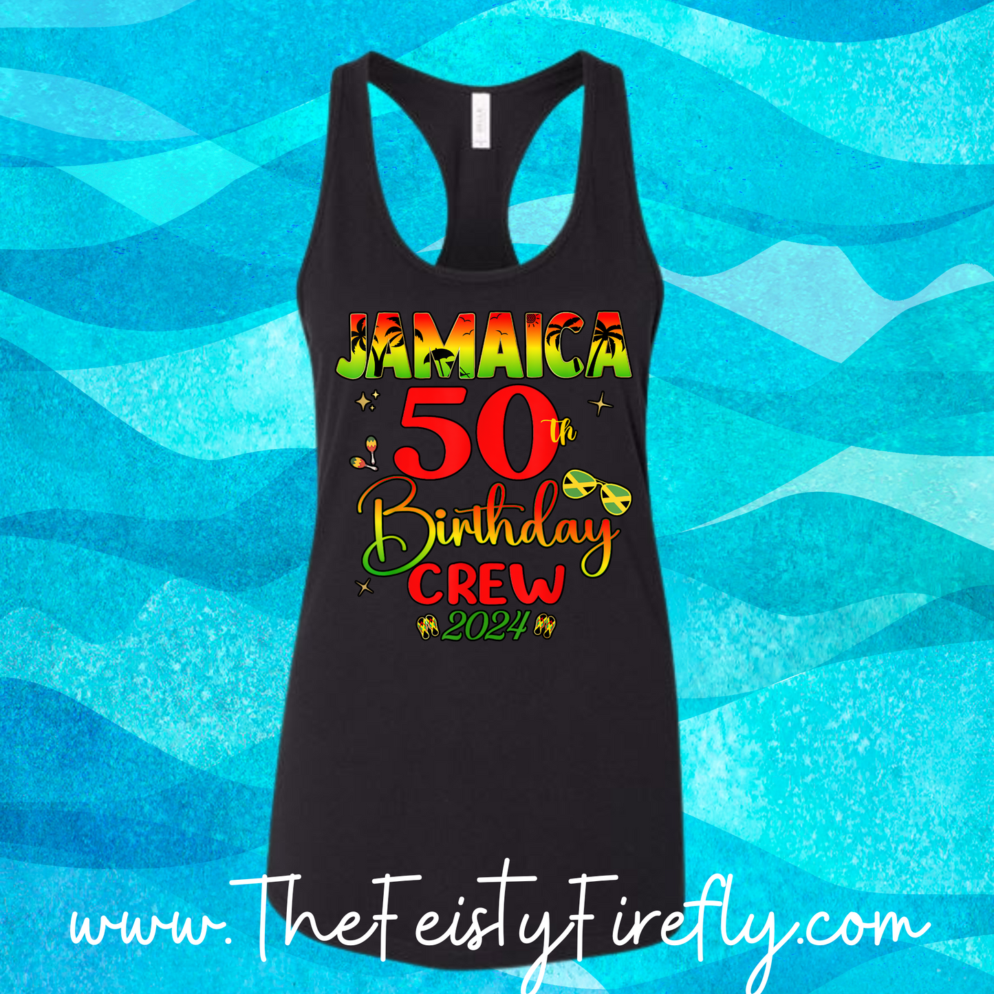 Custom 50th Jamaica Birthday Tank Tops