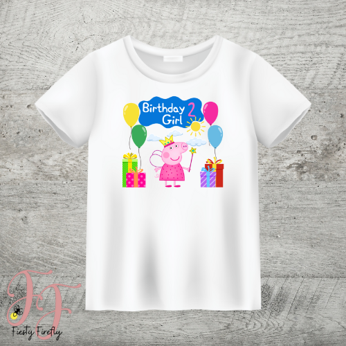 Peppa Pig "Birthday Girl" Family Member Themed Shirts