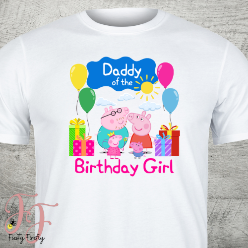 Peppa Pig "Birthday Girl" Family Member Themed Shirts