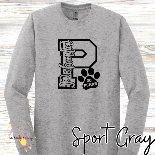 Polenta- Big P- Go Pumas- Long Sleeve T-Shirt