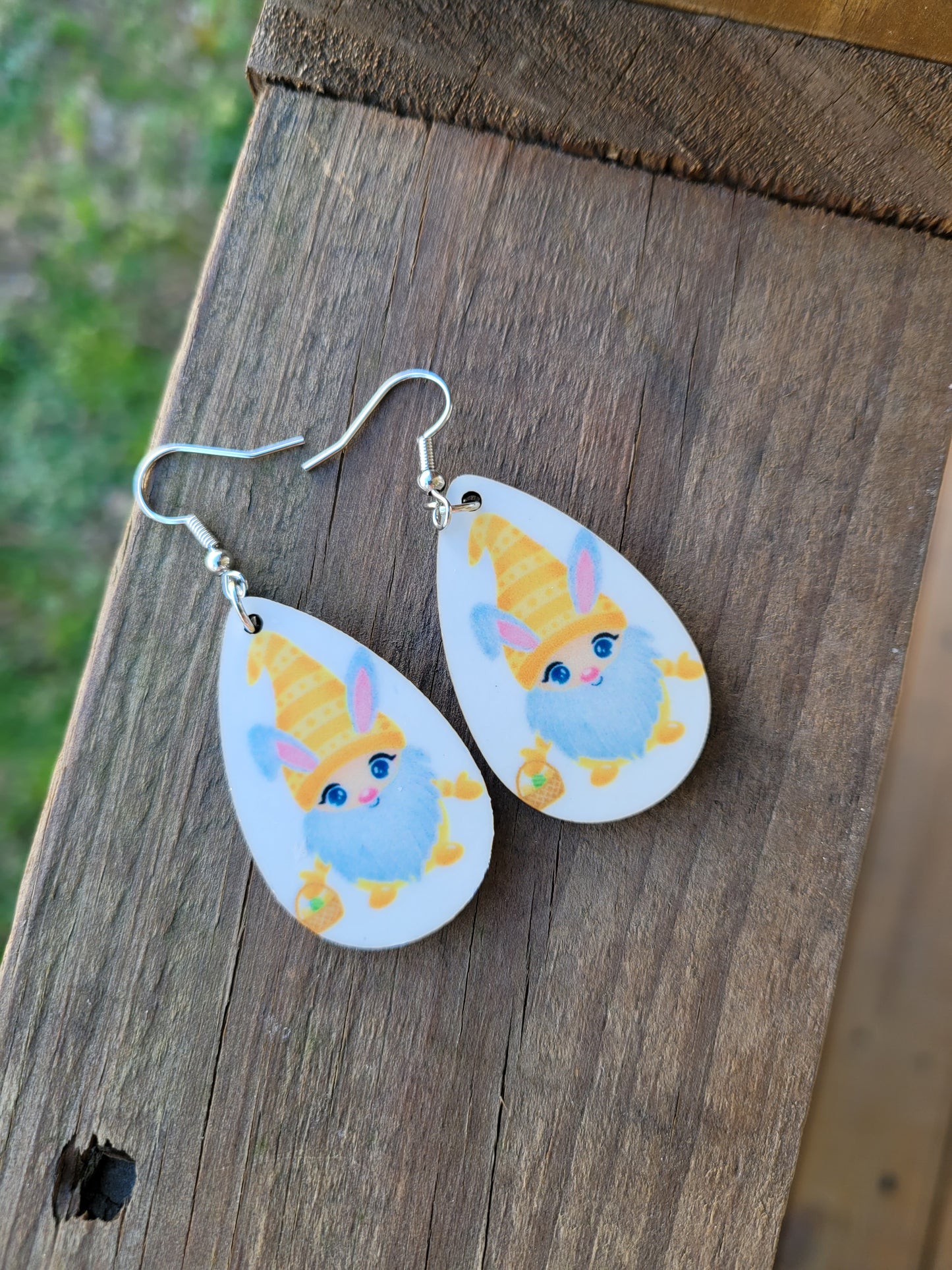 Bunny Gnome Earrings-Yellow