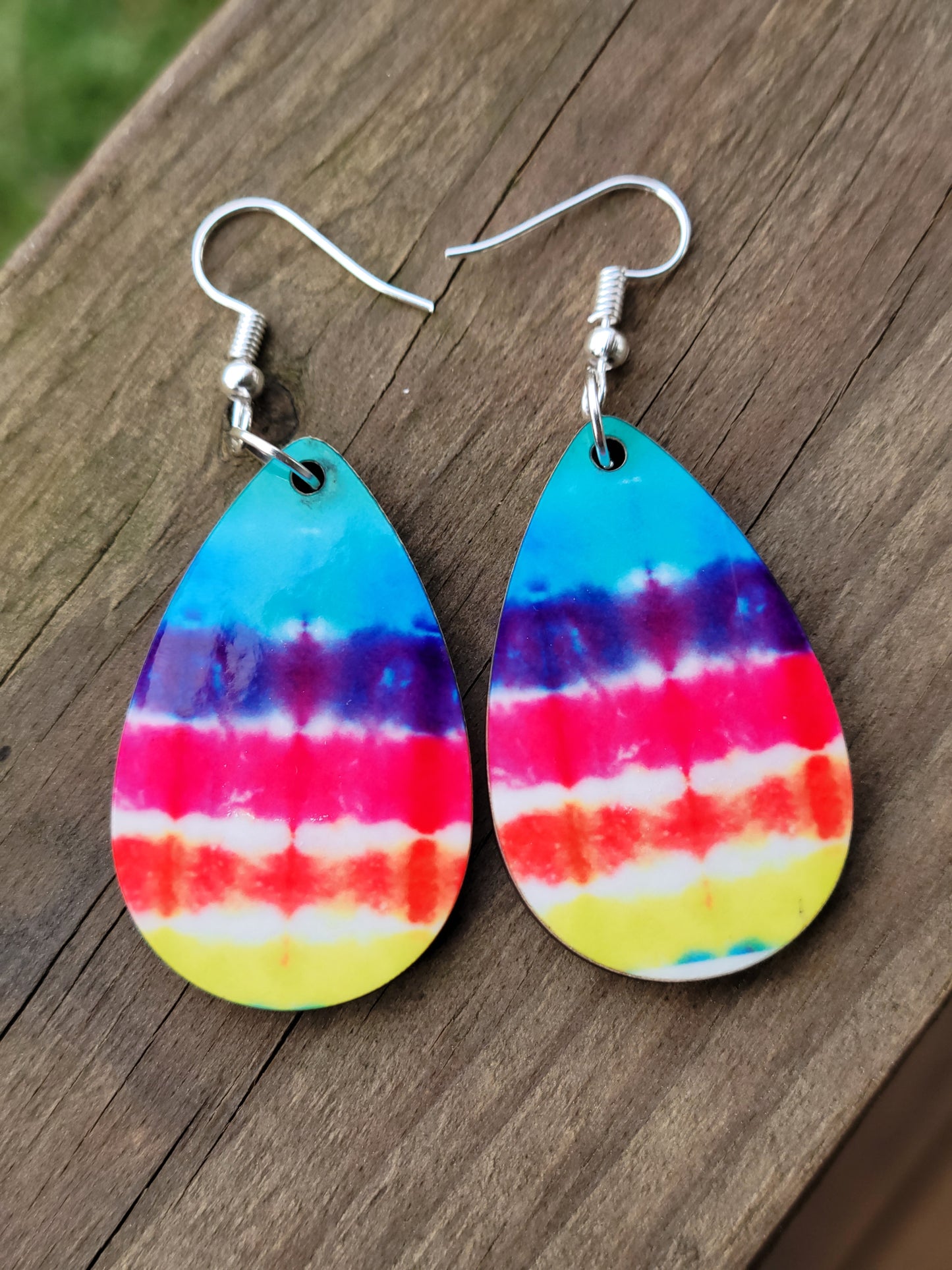 Striped Tye Dye Earrings