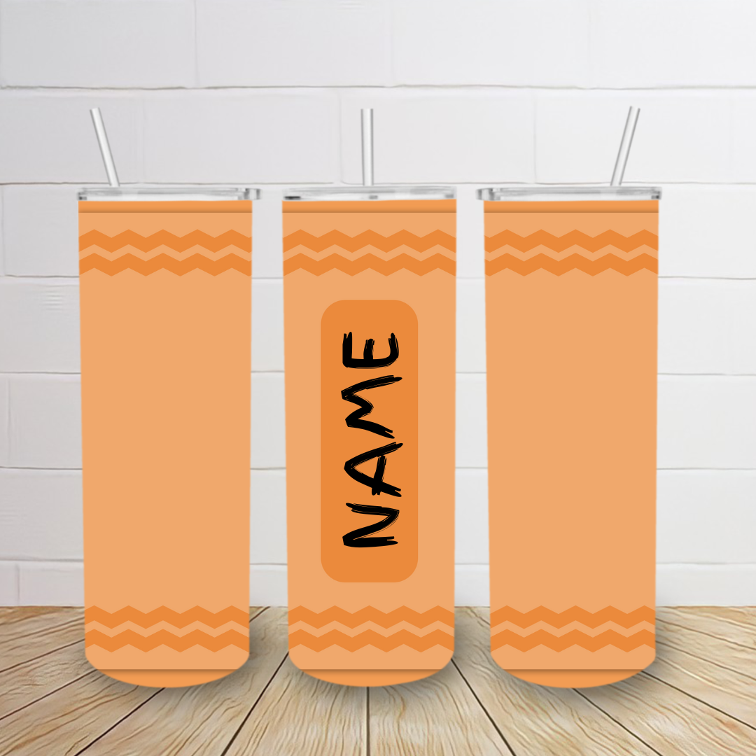 Pastel Crayon- Personalized 20oz Skinny Tumbler