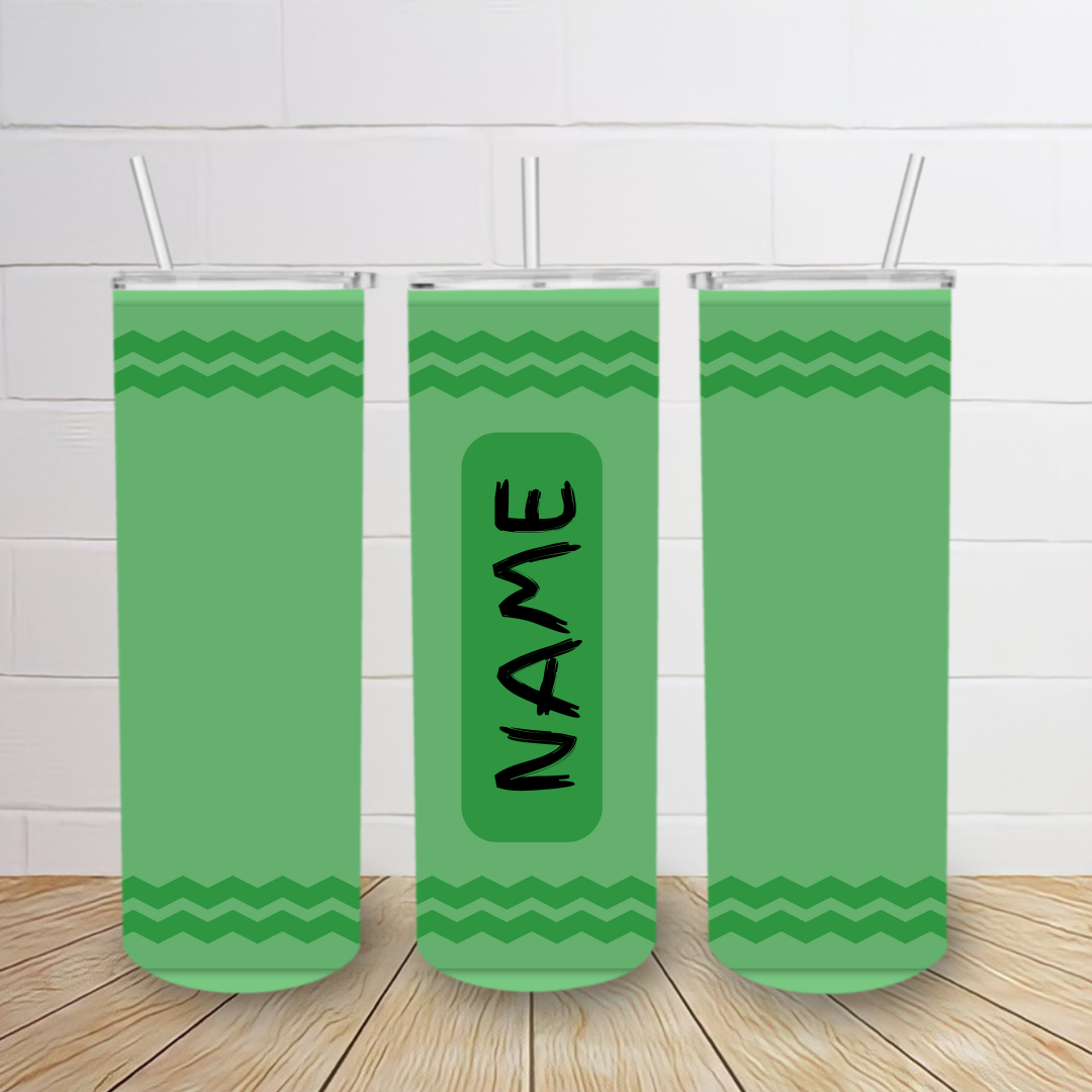 Pastel Crayon- Personalized 20oz Skinny Tumbler