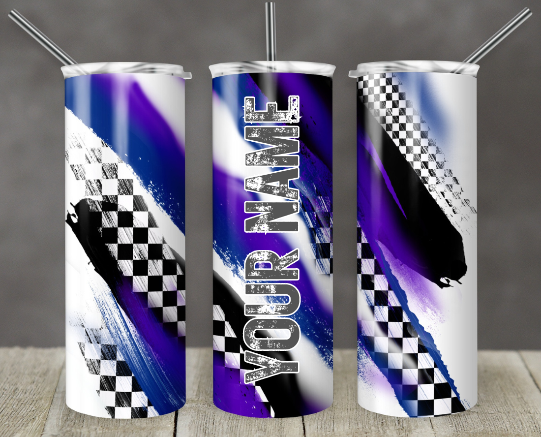 Purple Racing Skinny Tumbler
