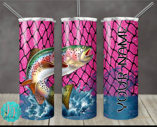 Personalized Fishing - 20oz Skinny Tumbler