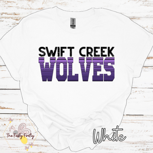 Swift Creek Middle School- Wolf Stripes in Purple- T-Shirt