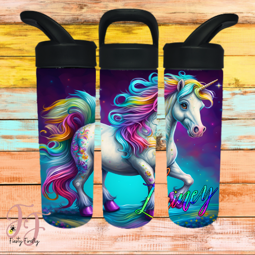 Personalized Rainbow Unicorn- 20oz Skinny Tumbler